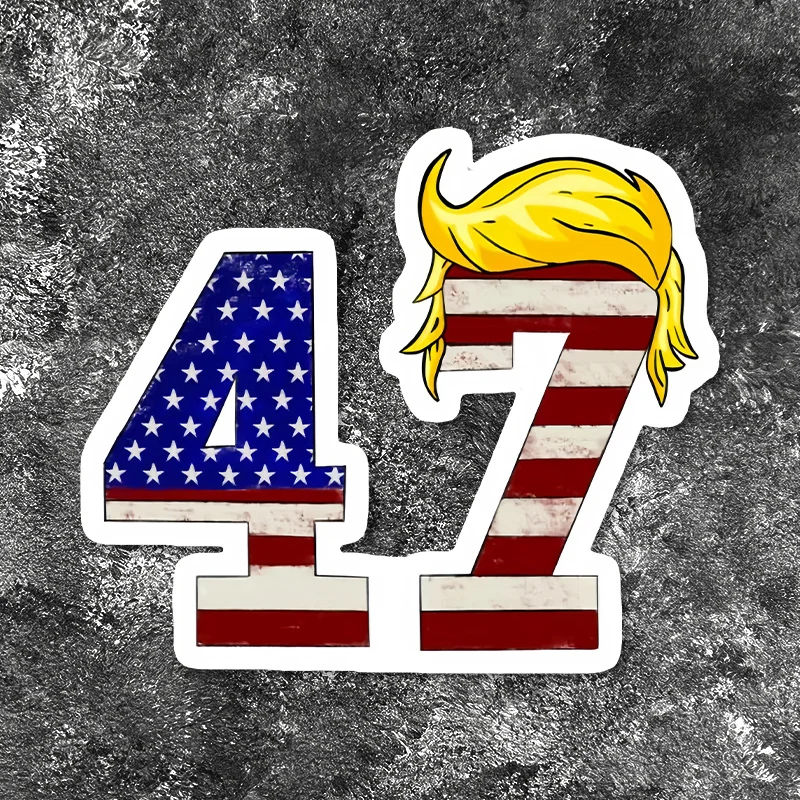 1PC 47th President Trump Car Sticker Suitable for Auto Window Body Funny Waterproof Sunscreen Patriotic Decorative Vinyl Decals