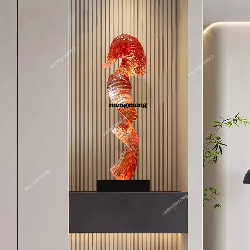

Entrance Entrance Living Room Decorative Ornament Floor-to-ceiling Hotel Lobby Transparent Resin Sculpture Customized Artwork