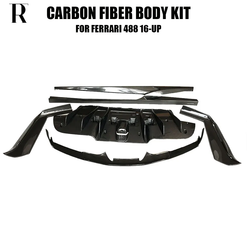 

Carbon Fiber Bodykit Front Lip Rear Diffuser Side Skirt for Ferrari 488 Auto Racing Car Styling Tunning Body Kit