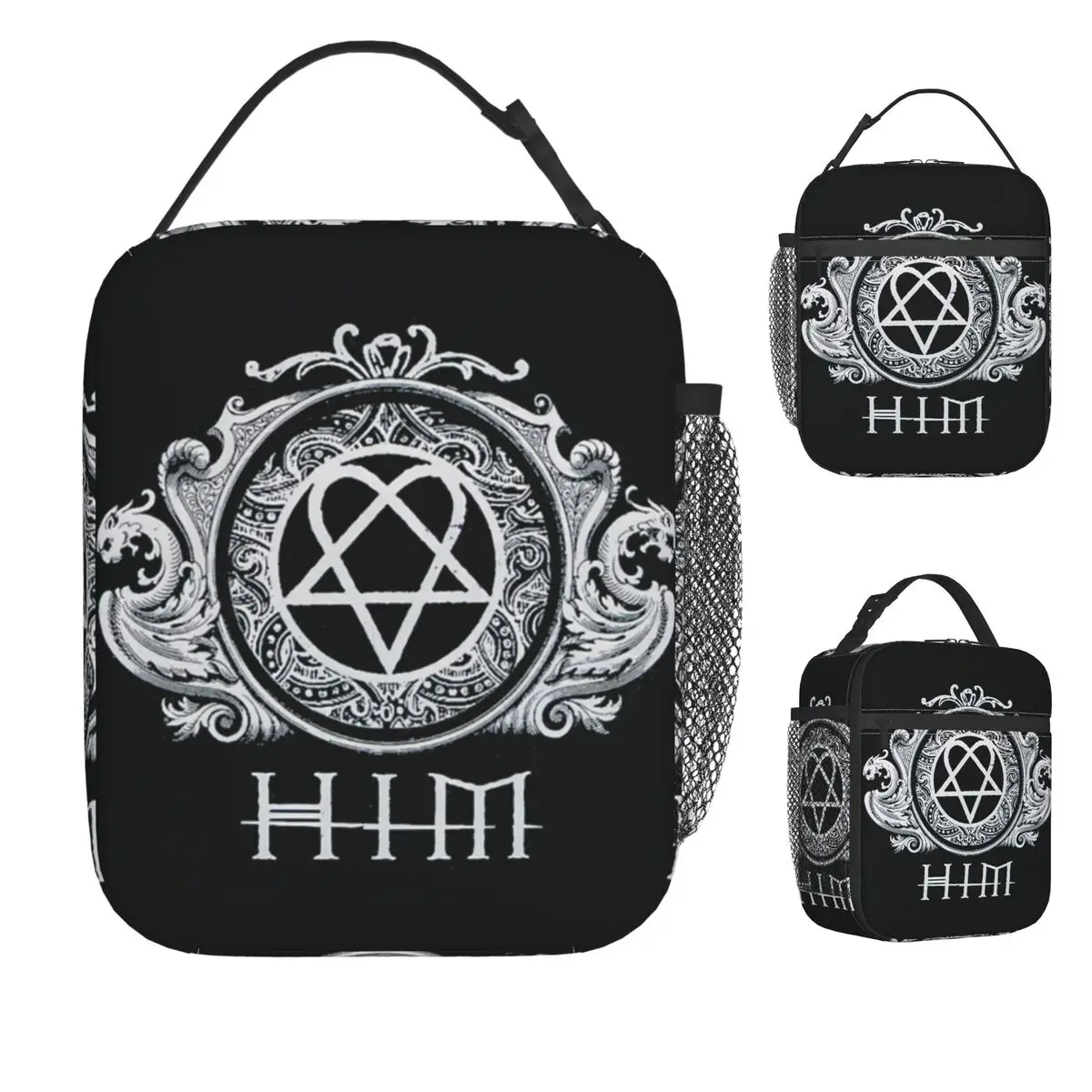 

Ville Valo Him Band Gaet Lunch Bag Funny Lunch Box Picnic Portable Zipper Tote Food Bags Graphic Cooler Bag