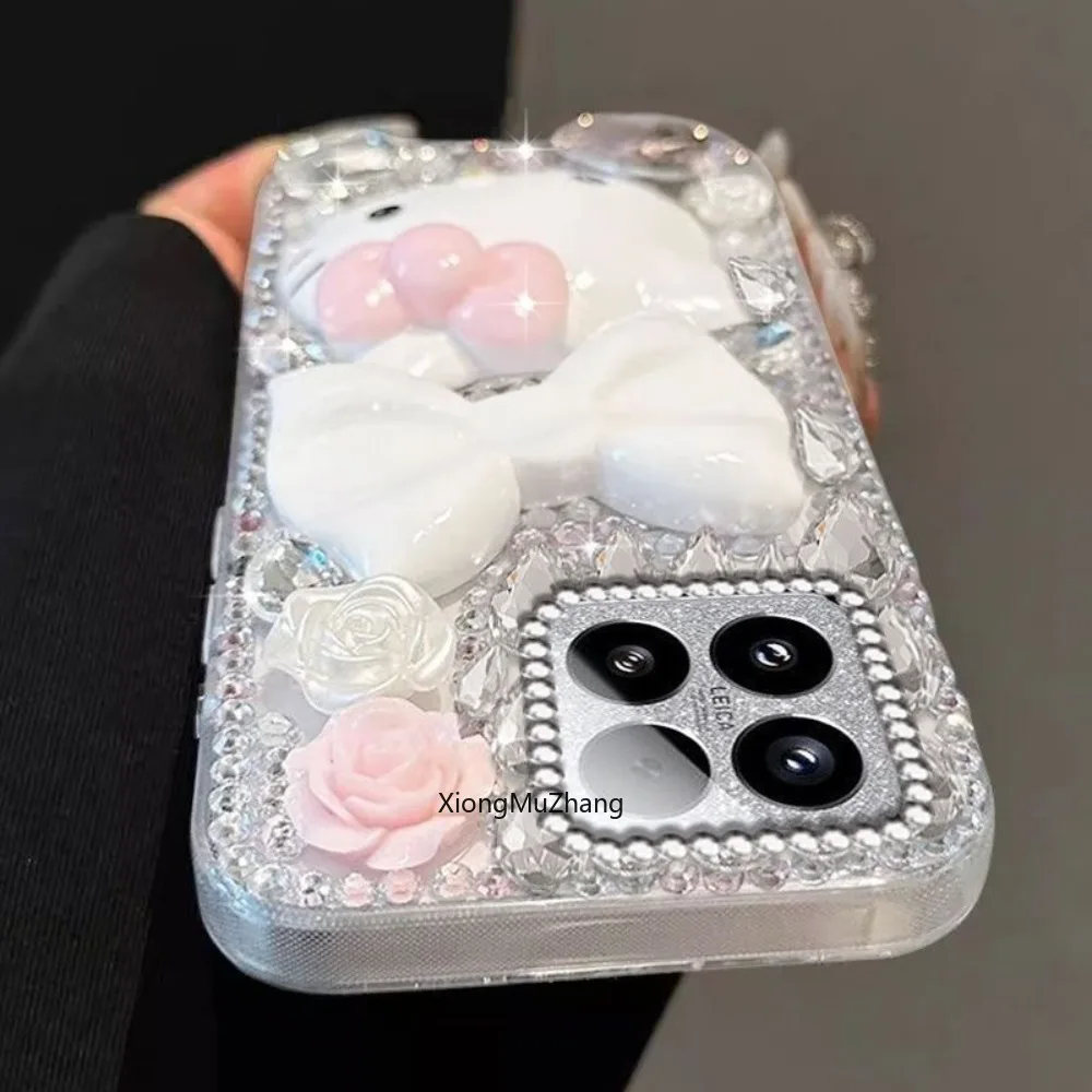 Für Xiaomi 17 Pro Max Hello Kitty Diamant-Schmetterling-Blumen-Handgelenkskette-Hülle für Xiaomi Mi17 18 Pro 16 15 14 13 12 11 Rückseiten-Cover – Detail 6