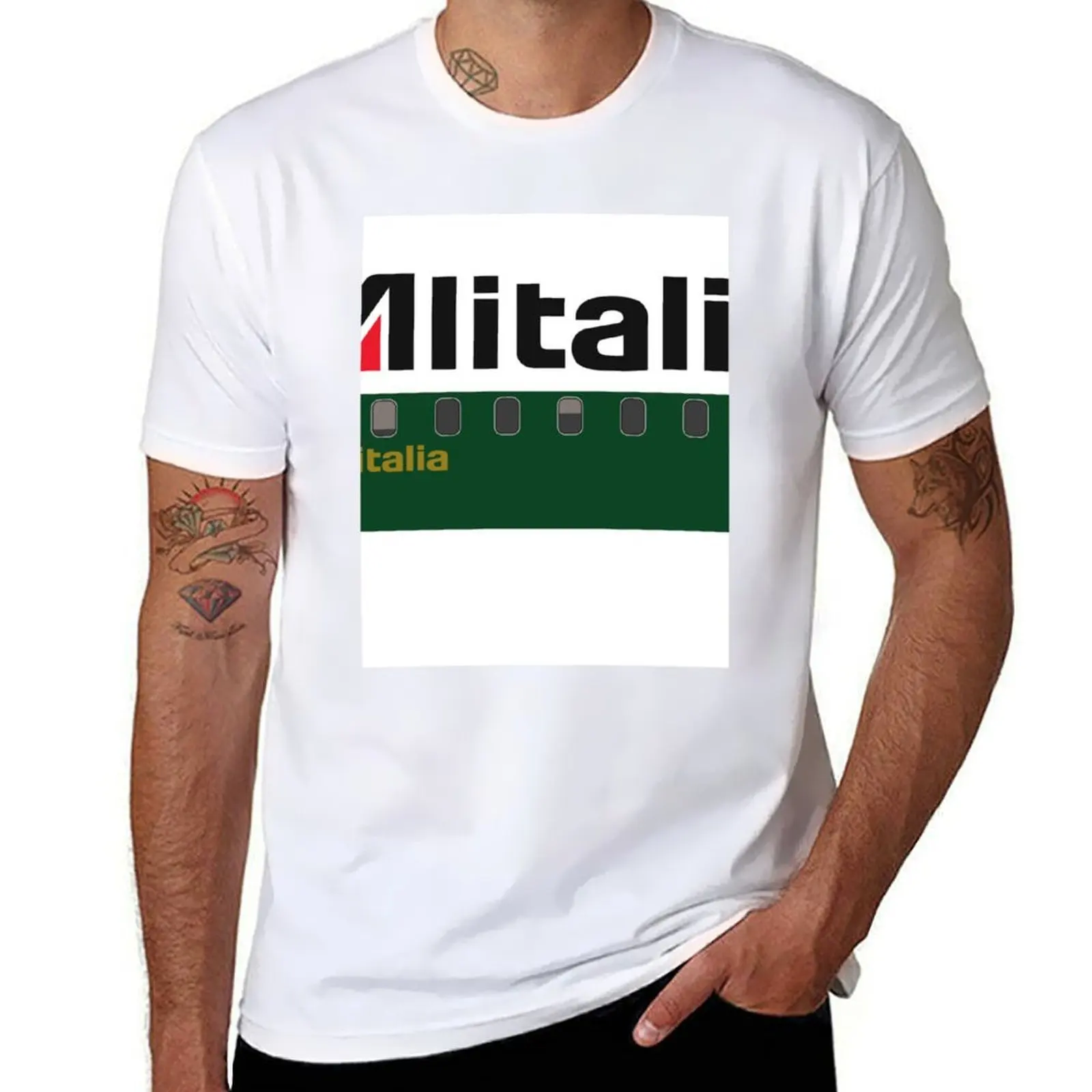 

Plane Tees - Alitalia T-Shirt men t shirt cotton 100% t shirts for man slim fit T-Shirt