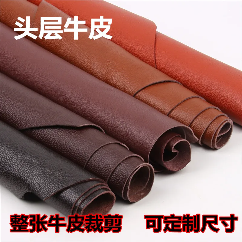 whole pcs 1.2mm firstly layer cowhide brown series leather fabric of sofa or any other diy