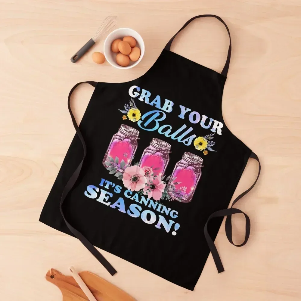 

Grab Your Balls It's Canning Season Apron For Hairdresser cleanings Kitchens Men nail tech supplies Apron