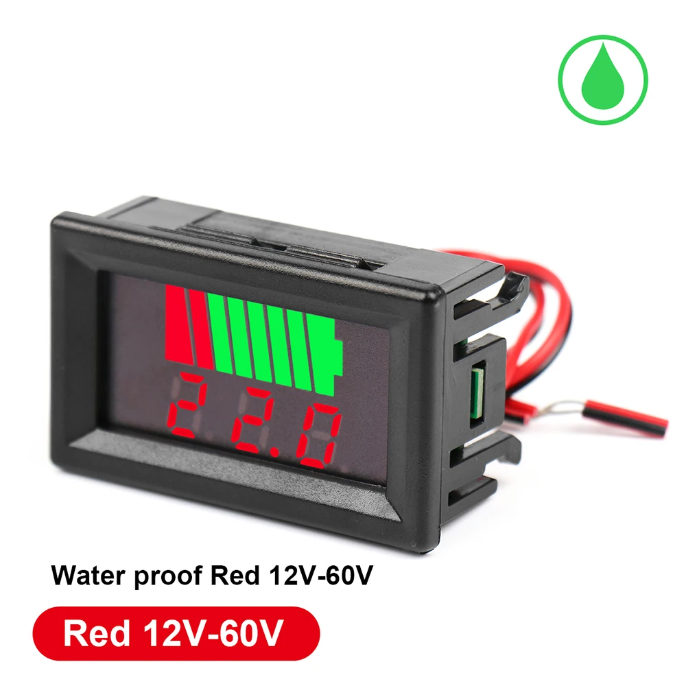 6V 12V 36V 48V Car Lead Acid Battery Charge Level Indicator Battery Tester Lithium Battery Capacity Meter LED Tester Voltmeter