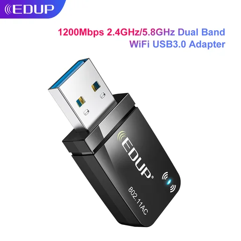 EDUP AC1689 1300Mbps USB3.0 Wifi Adapter Network Card  5.8/2.4Ghz Dual Band Wireless Win11 USB Adapter for PC Desktop Laptop