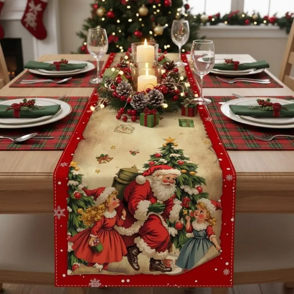 السنة الجديدة عيد الميلاد الجدول عداء أجراس عيد الميلاد نافيداد هدية عيد الميلاد الجدول العلم سانتا كلوز غطاء العلم زينة عيد ميلاد سعيد #1