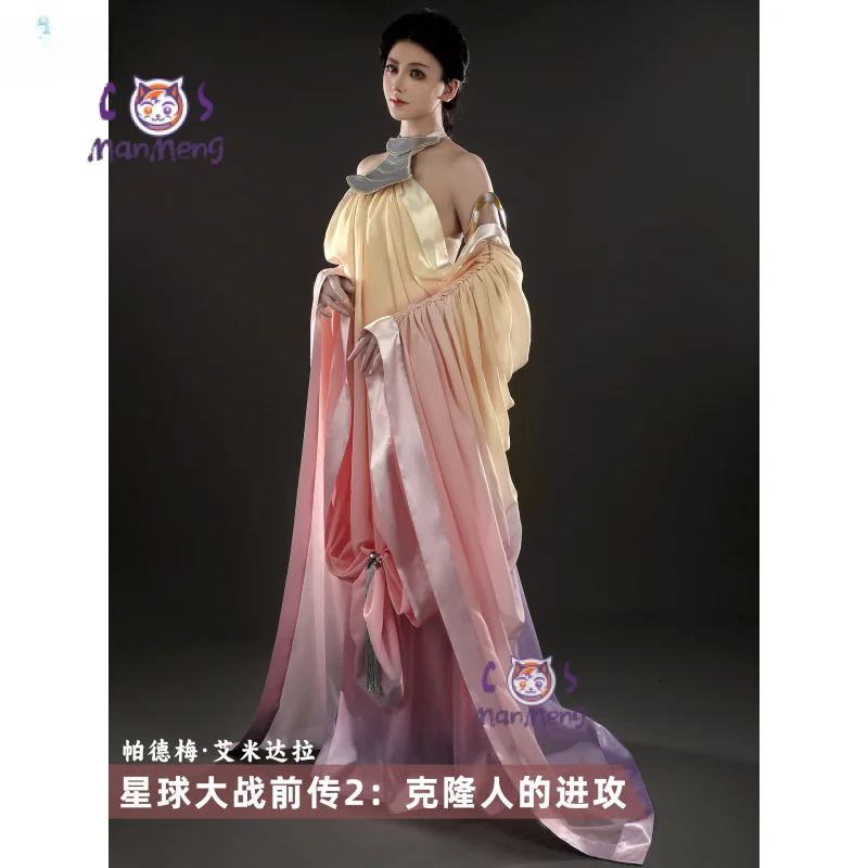 

Padme Amidala Cosplay Costume Movie PNA Human clone 2 Adult Women Fantasy Neck Hanging Dress Halloween Carnival Elegant Uniform