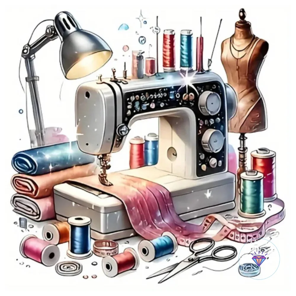 

Sewing Machine Landscape AB Diamond Painting Kit Square Round Diamond 5D DIY Mosaic Handmade Art Adult Exquisite Gift Home Decor