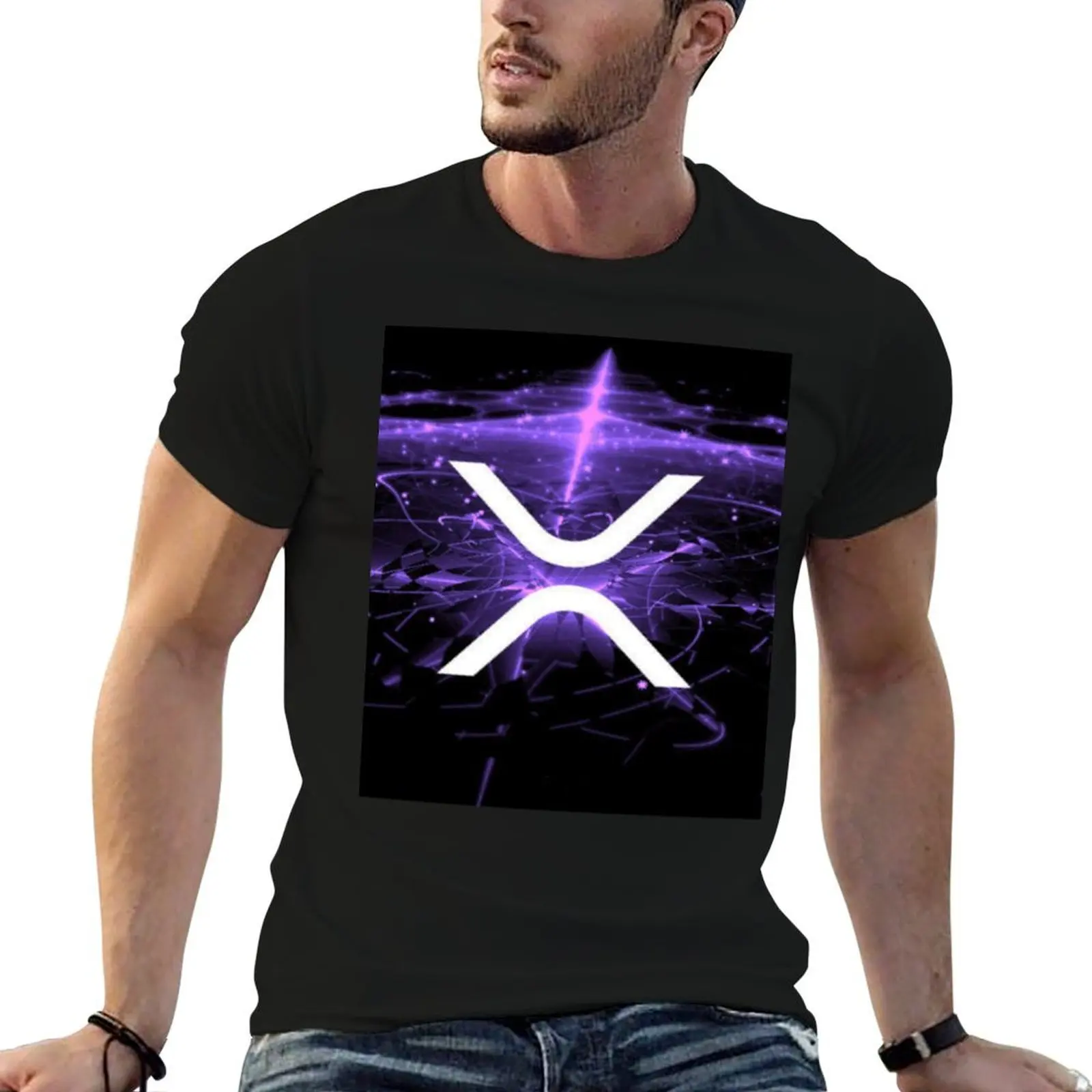 

XRP personalised t for fit XRP man shirts V-Neck cryptocurrency T-Shirt slim t shirt - Classic