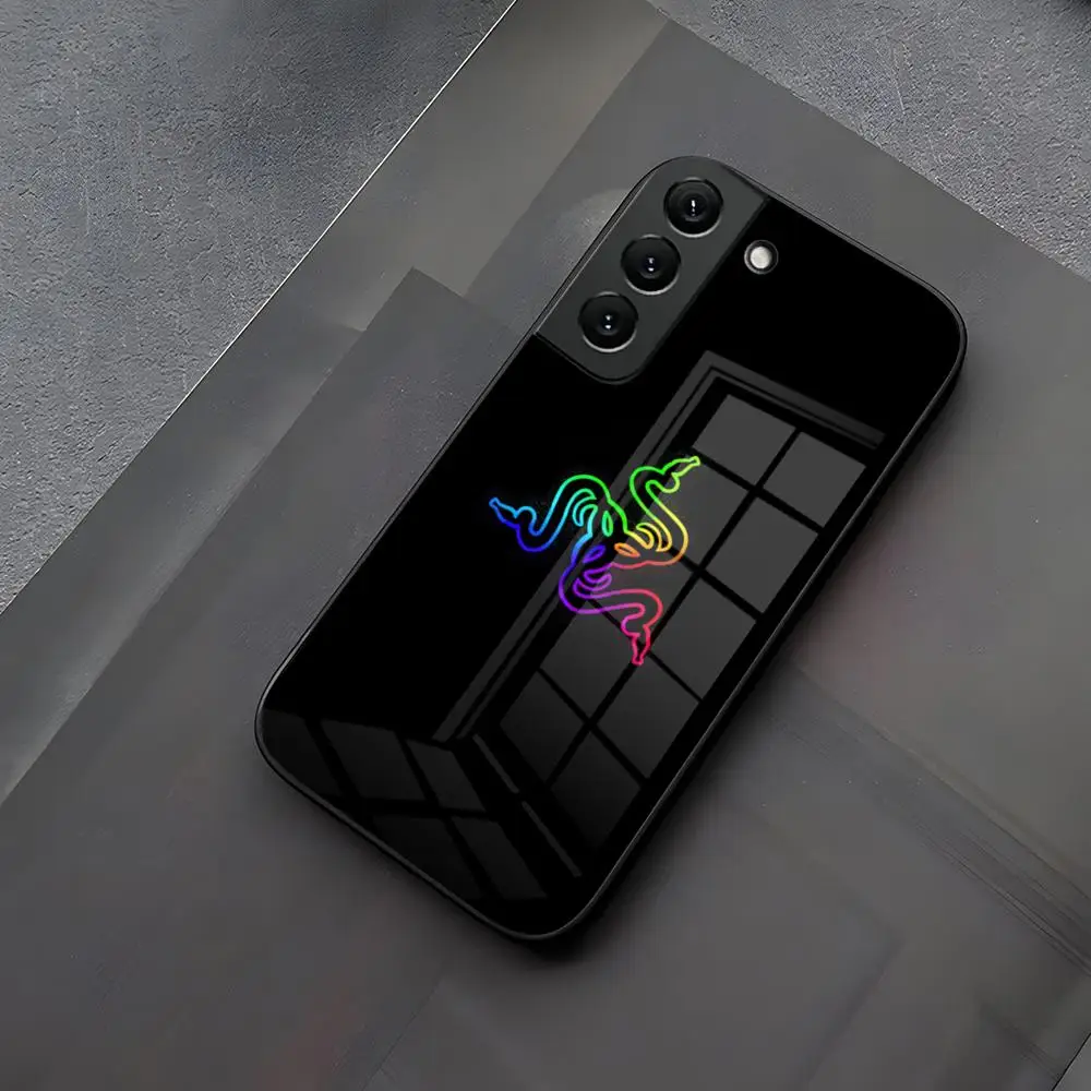 R-Razer 전화 케이스 유리 삼성 갤럭시 S25 S24 S21 S23 S22 S20 Ultra Fe Plus A14 A16 A54 A24 A55 A53 커버