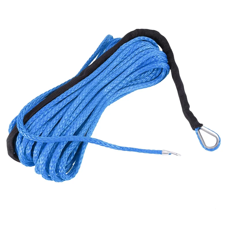 

4Pcs 3/16 Inch X 50 Inch 7700 Lbs Synthetic Winch Line Cable Rope With Protection Sleeve For ATV UTV (Blue)