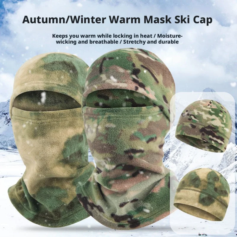 

Флисовая шапка для велоспорта, утепленный головной убор для активного отдыха, подшлемник, ветрозащитная маска для лица, дышащая и теплая шапка.