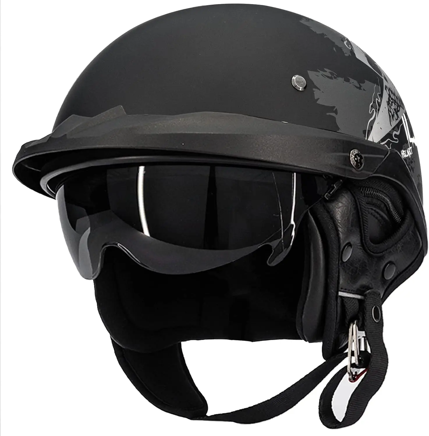 

Half Helmet 3/4 Open Face Motorcycle Helmet for Moped Scooter DOT Model P118