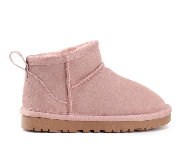 أحذية الثلوج الدافئة الصغيرة ذات اللون الصلب للأطفال في فصل الشتاء