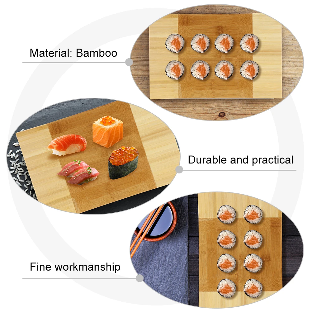 

Bamboo Sushi Dish Food Serving Tray Restaurant Hotel Party Home Use Washable Kitchen Tableware Sushi Serving Plate Snack