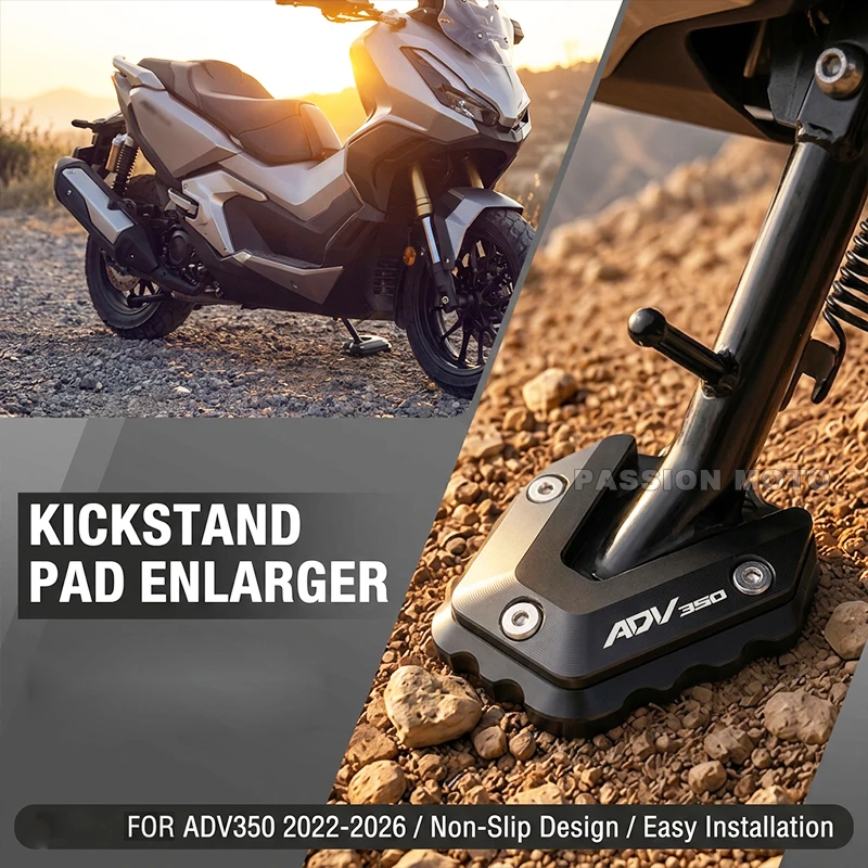 CNC Seitenständer-Verlängerungspad für Honda ADV350 2022-2026 Motorrad Rutschfeste Stabile Vergrößerungsplatte