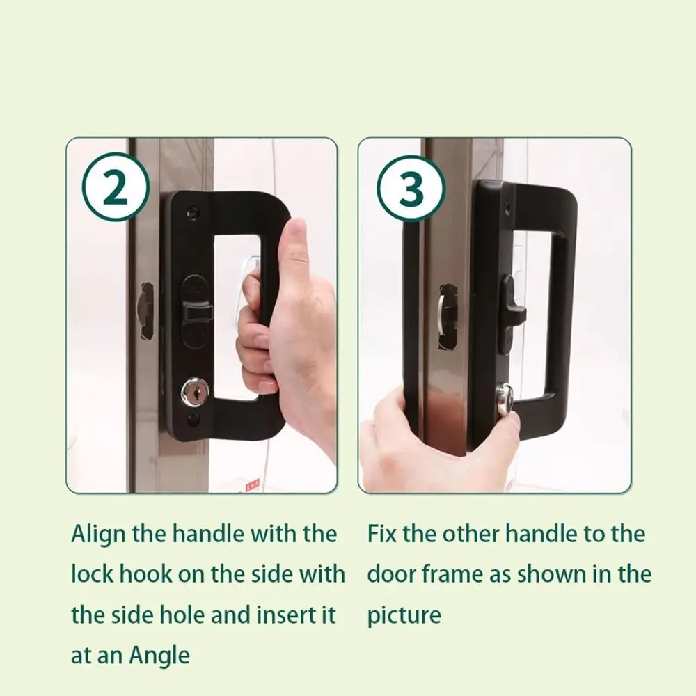 Aluminum Alloy Sliding Door Lock with Handle Anti Rust Flush Lock Kit with Key Easy To Install Door Pull Locks Garage Sheds