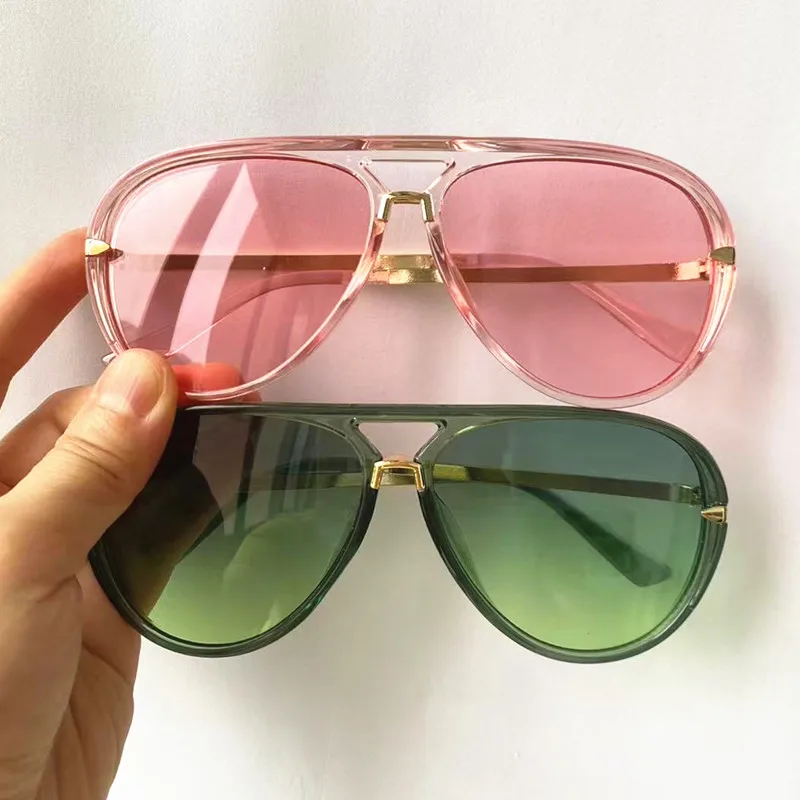 

Fashion Sunglasses Simplity Polit Sun Glasses Anti-UV Spectacles Personality Double Beam Eyeglasses Candy Color Google