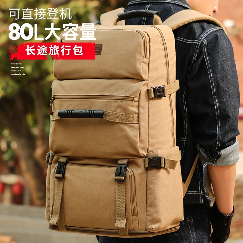 Big 50L 80L Capacity Outdoor Sports Bag Military Tactical Backpack Hiking Camping Waterproof Wear-Resisting Nylon Rucksack