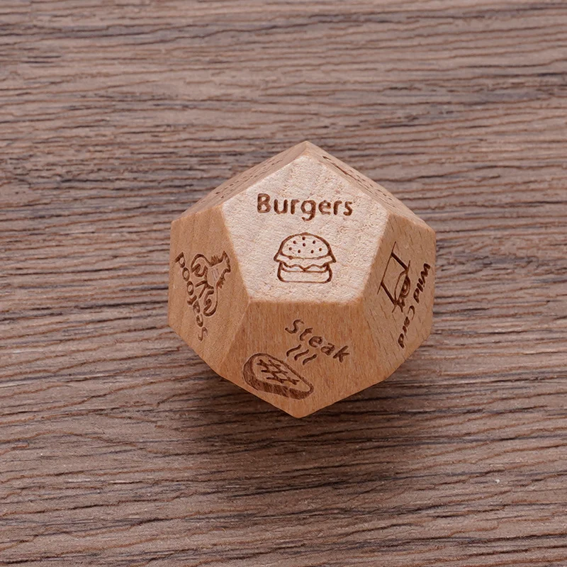 Dés de décision en bois pour elle-lui, cadeau pour Couples, jeux de dés de décision alimentaire, cadeaux de noël, d'anniversaire, de saint-valentin, pour femme et mari