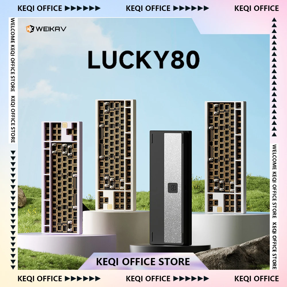 

Weikav Lucky80 Mechanical Keyboard Kits Aluminium Alloy Wireless 3mode Bluetooth E-sports Gaming Keyboard Kit Custom PC Gifts