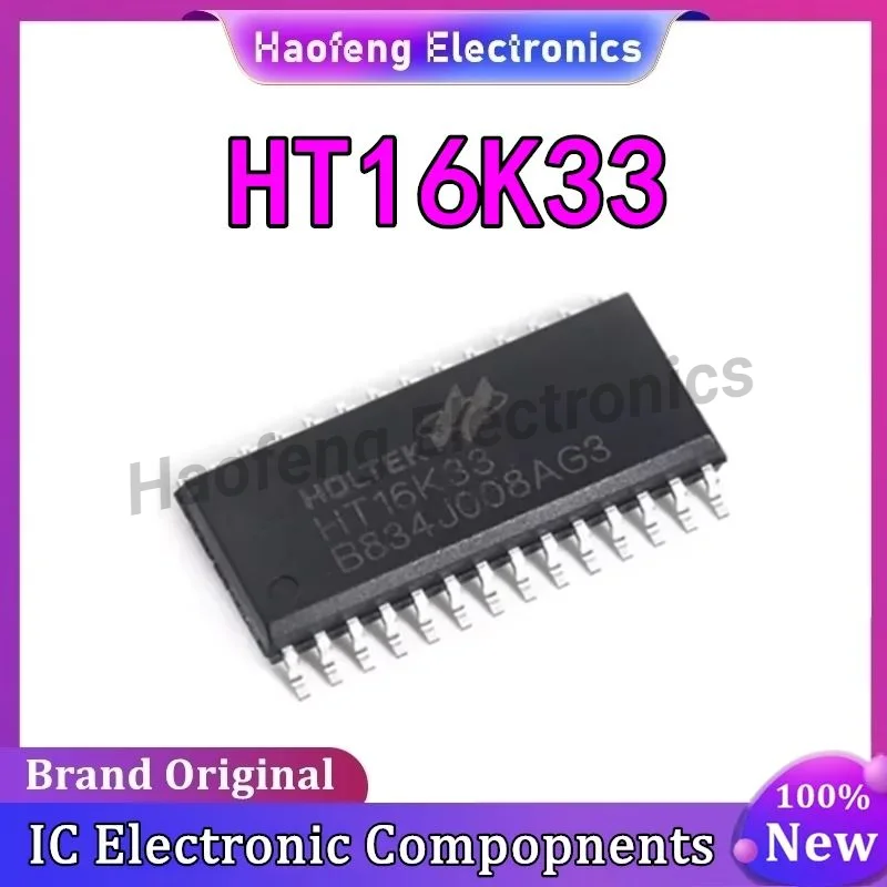 5PCS new stock SMD HT16K33 SOP-28 RAM mapping 16*8 LED controller driver IC chip