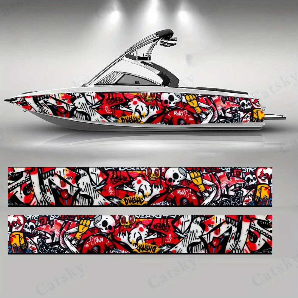 

Graffiti Frenzy Boat sticker vinyl ship pontoon deck Boat fishing decorative pontoon boats decal