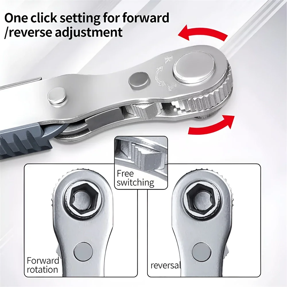 Bidirectional Ratchet Screwdriver Set Right Angle Household Multifunctional Wrench Cross Slotted Portable Short Screwdriver