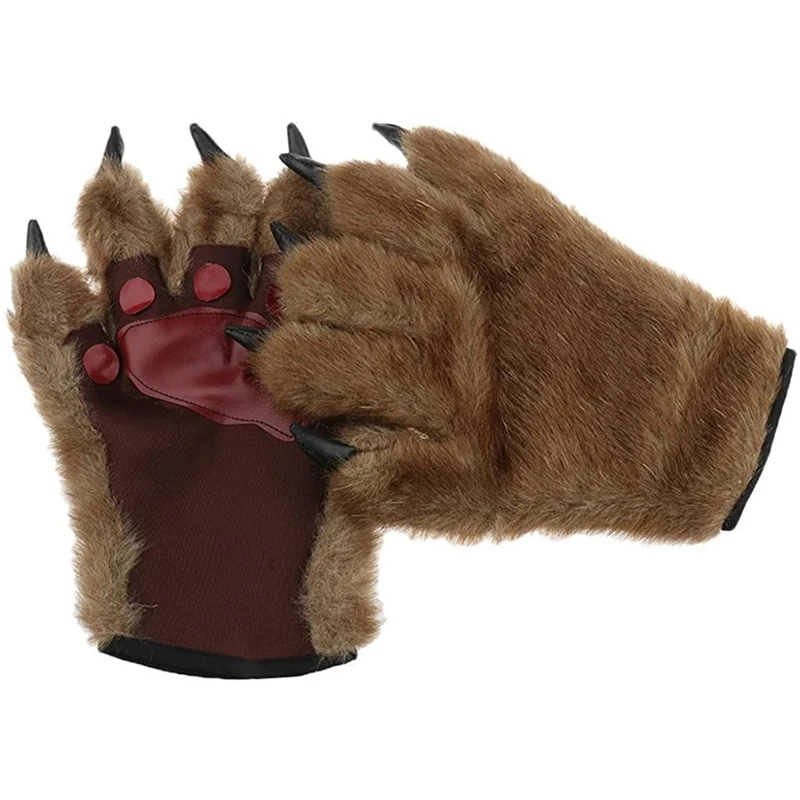 Halloween Bears Paw wolfman mani pelose guanti con zampa di animale lupo mannaro orso Monster Ball party accessori Cosplay guanti 3D