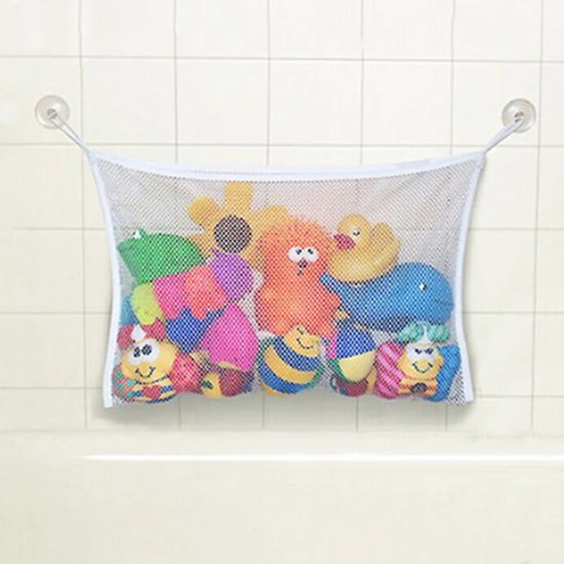 Baby Bathroom Mesh Bag Sucker Design Bath Toys Storage Bag Kids Toy Storage Mesh Toy Bag Net Infant Bathing Hanging Organizer