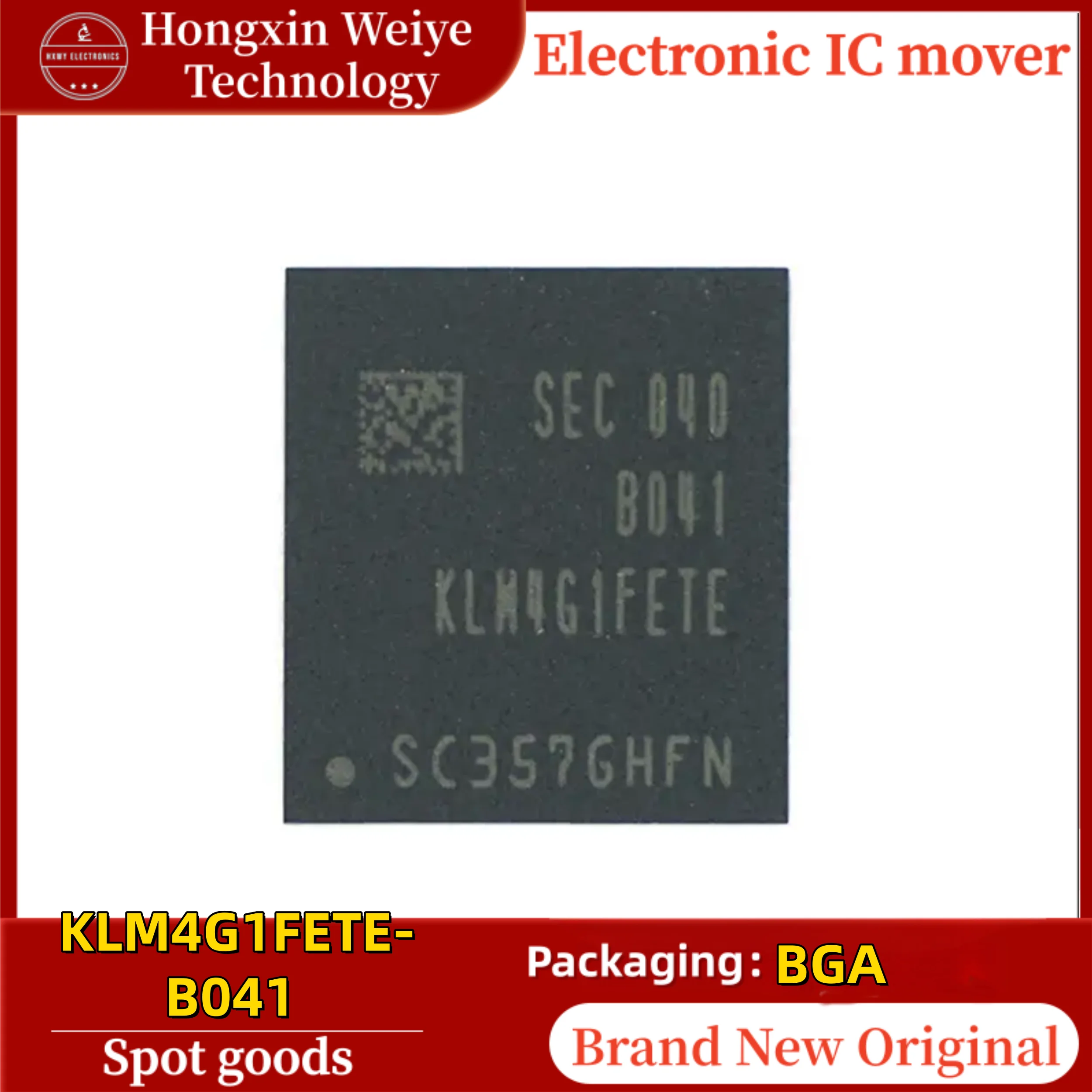 

5/10/30 pcs KLM4G1FETE-B041 BGA EMMC 2.7V~3.6V memory IC brand new in stock