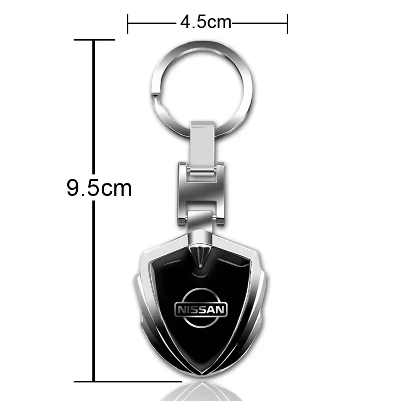 Car Logo Stying 3D Metal Key Rings Shield Shaped Keychain For Nissan X-trail Qashqai Note Juke Sentra Patrol Leaf Accessories