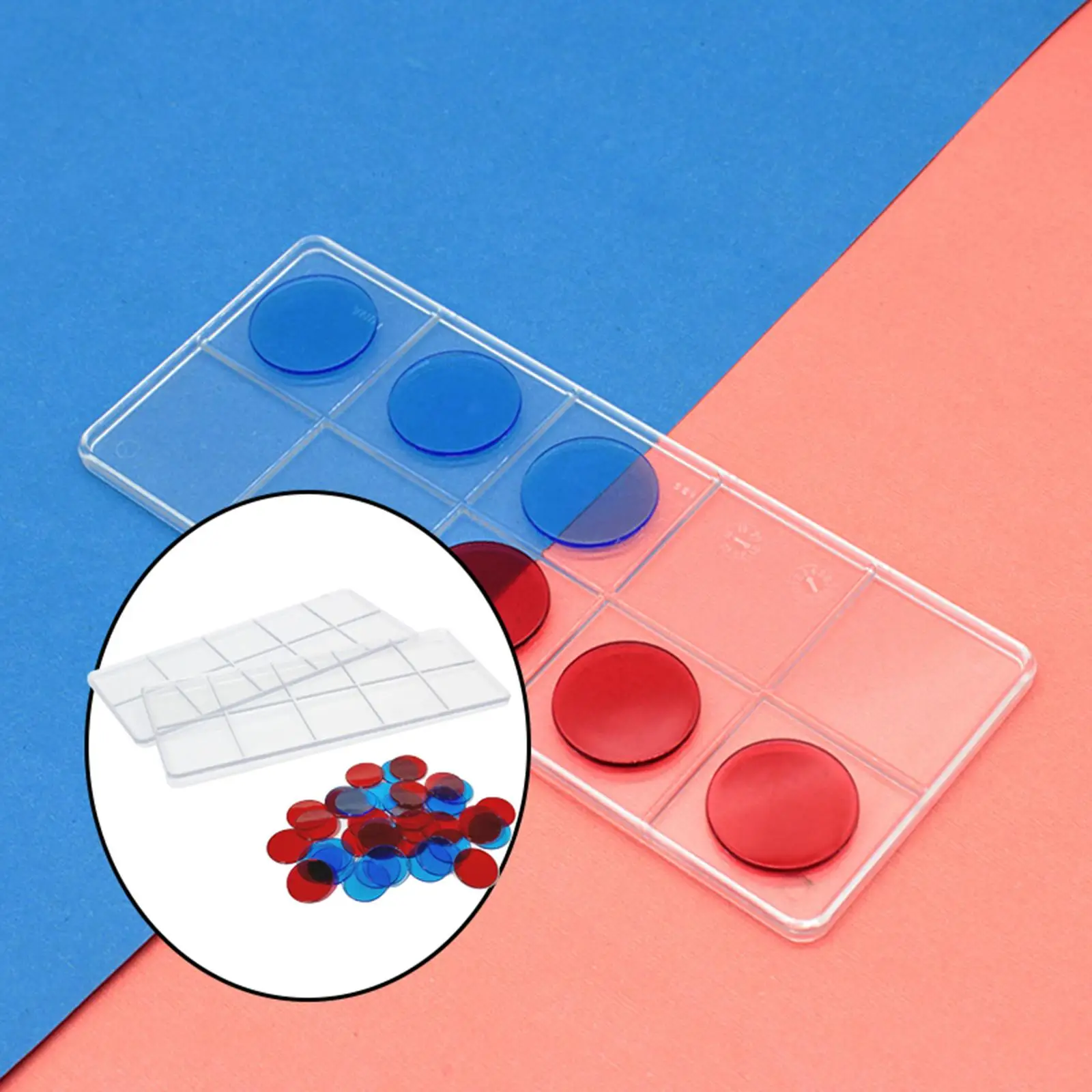 Ten Frames Set Learning Manipulative for Early Math 2 Frames with 40 Disks Teach Number Concepts, Addition and Subtraction