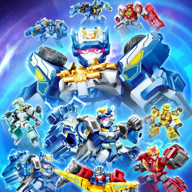 SEMBO BLOCK Metal Card Bot 2 Figura de Bloques de Construcción para Armar, Policía Azul Mega Teuleokeo Mega Ambler, Juguete, Regalo, Modelo, Adorno