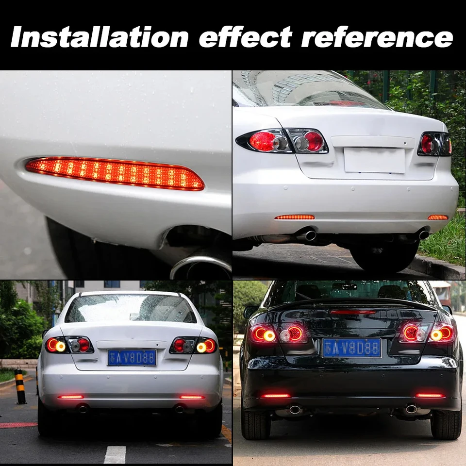 Pair Rear Bumper Reflector Lamps – Left & Right For Mazda 6 2002-2013 (GG / GY)
