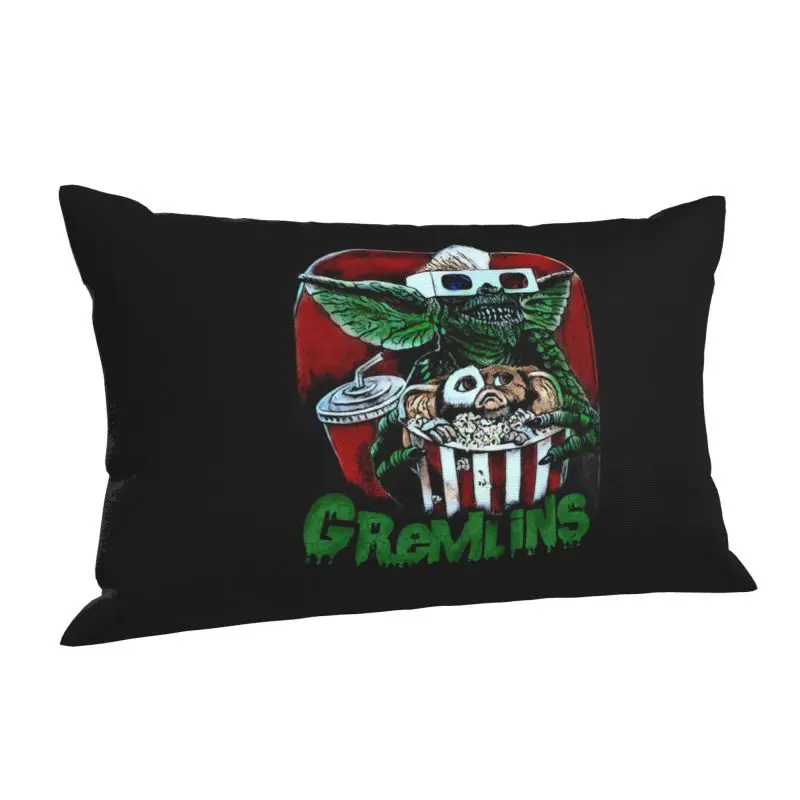 Custom Gremlinse Humorous Pillowcase Gizmo 80s Movie Mogwai Monster Horror Retro Sci Fi Cushions Cover for Bed Sofa Rectangle