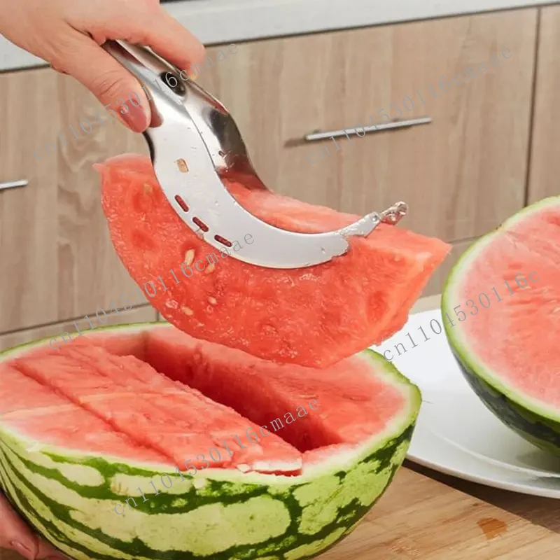 New stainless steel watermelon coring knife manual kitchen accessories with clips for cutting fruits and vegetables