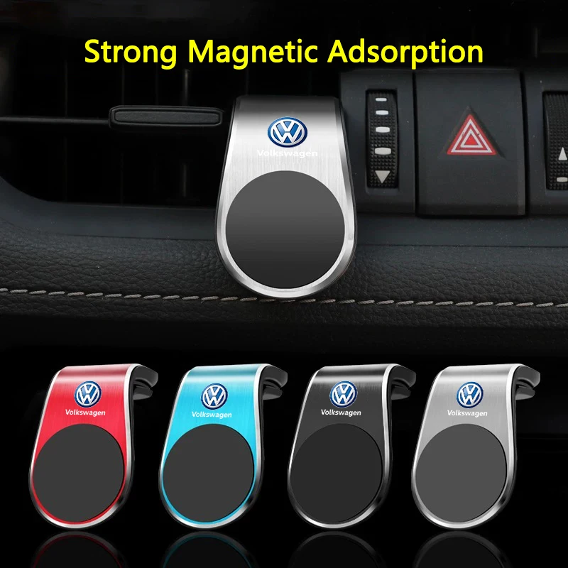 

Metal Magnetic Car Phone Holder Auto Logos For Volkswagen Jetta Golf Passat Polo Tiguan Arteon Touareg Taigo Caddy Magotan T-ROC