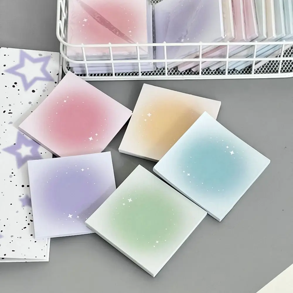 50Sheets/Set Creative Gradient Color Memo Pad Square Tearable Note Paper Non Adhesive Material Paper Students