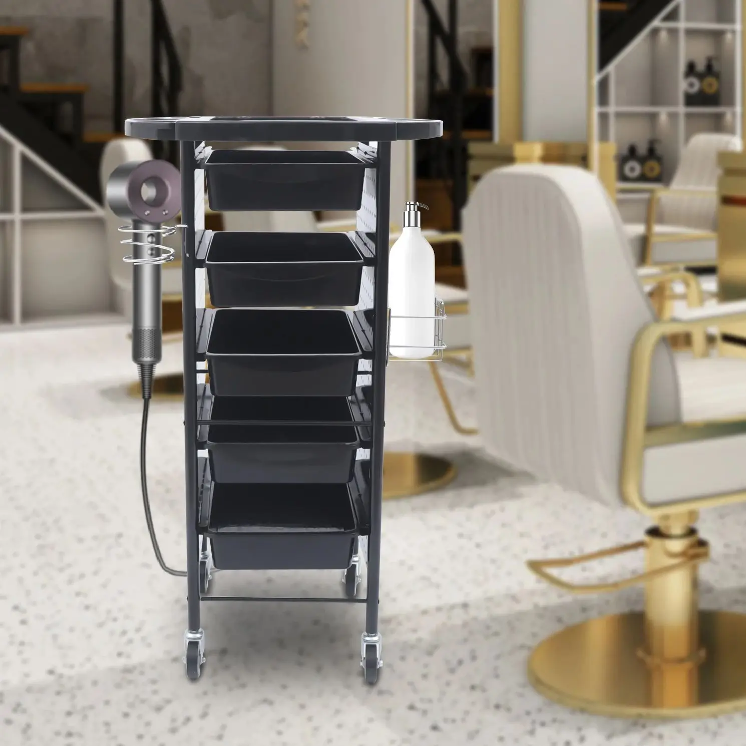 Hairdressing Cart Hair Large-Capacity Salon Tool Cart Professional Barbershop Trolley Beauty Salon Trolley With Magnetism