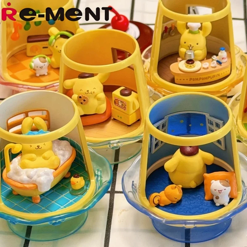 레멘트 블라인드 박스 푸딩 독 '매일' 테마 미니어처 장면 데스크탑 디스플레이 장난감 피규어 집 장식용