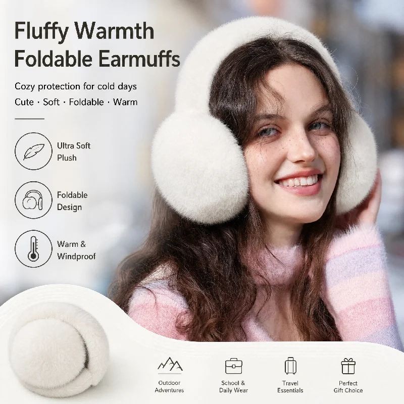 Fashion Solid Color Earflap Earmuffs for Women Men Soft Plush Winter Warm Ear Cover Outdoor Cold Protection