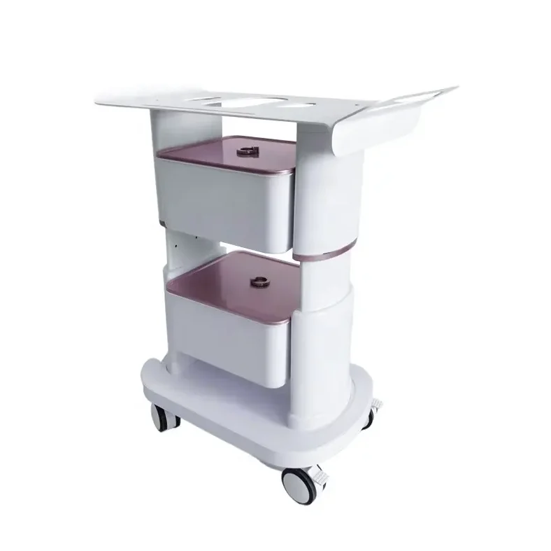 High Quality Multi-Function Mobile Beauty Instrument Cart Newest Double Drawer Salon Cart for Personal Care