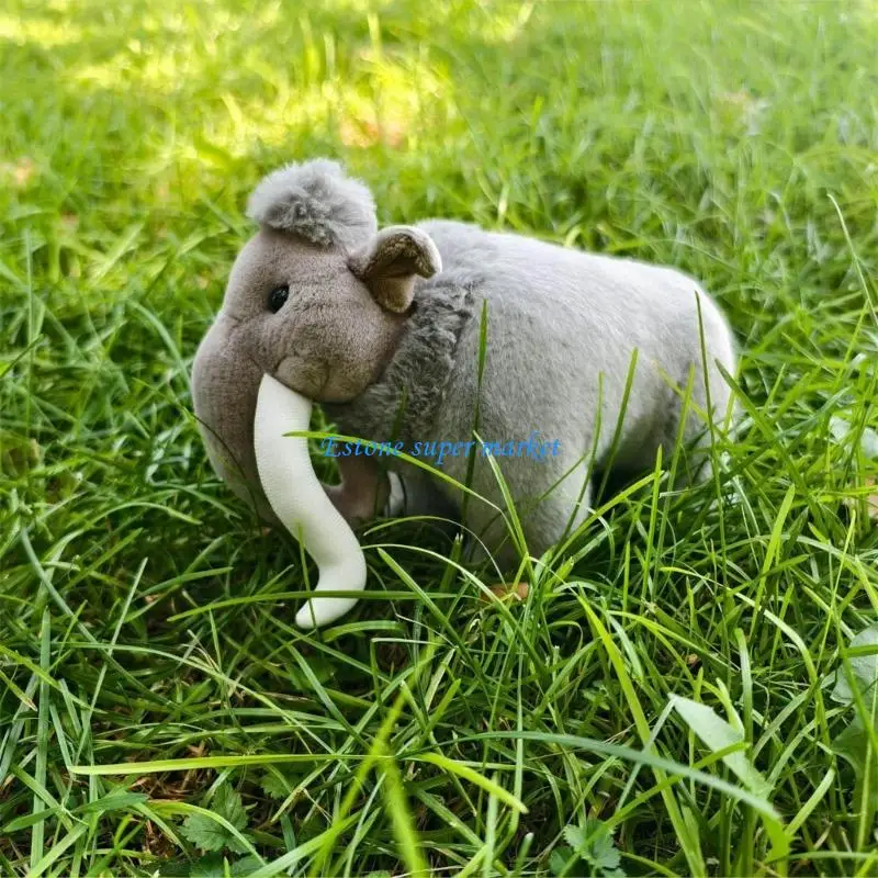 090B Furry Elephant Stuffed Plush Toy Soft Stuffed Animals Kids Cuddle Comfort Toy