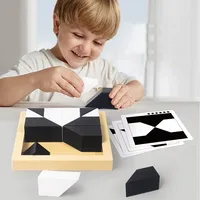 Montessori Geometric Shape Puzzles Building Blocks Wooden 3D Jigsaw Puzzle Kids Educational Logical Thinking Training Game Gifts