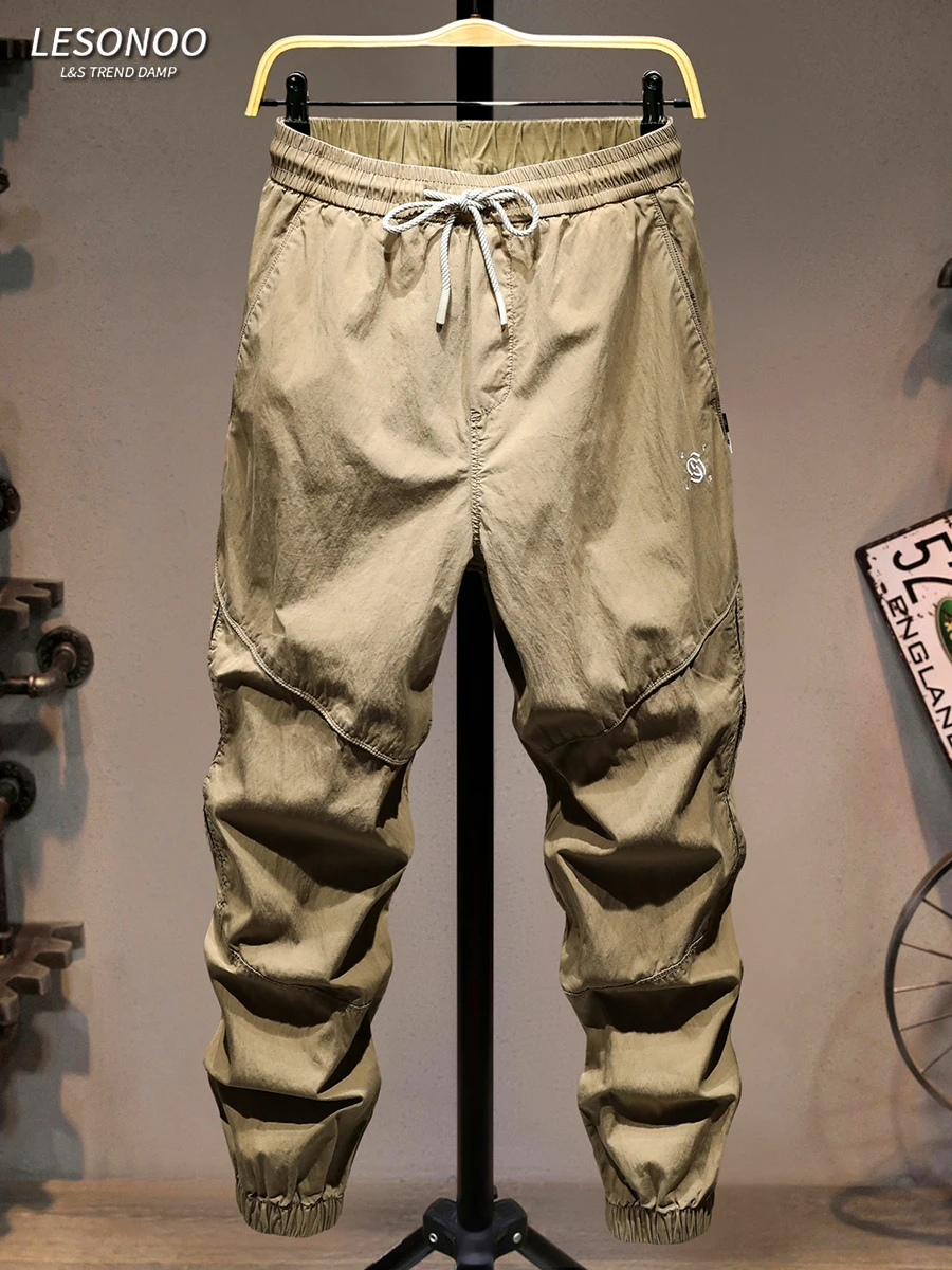 

Мужские летние повседневные брюки из ледяного шелка: быстросохнущие, свободные, охлаждающие, ультратонкие, с эластичным поясом на шнурке, универсальные, с манжетами.