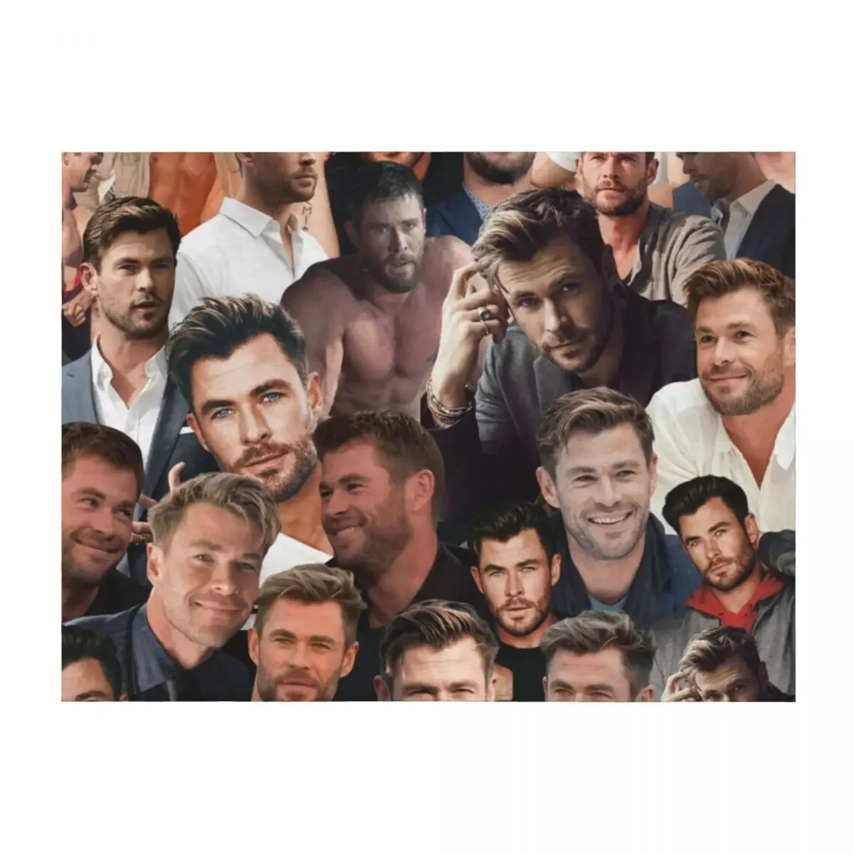 

Chris Hemsworth photo collage Throw Blanket Single Luxury Brand Cute Nap Blankets