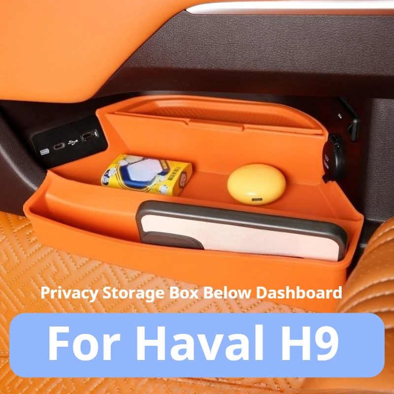 

For GWM Haval H9 2024 2026 Central Control Lower Privacy Storage Box Silicone Pad Interior Organizer Accessories