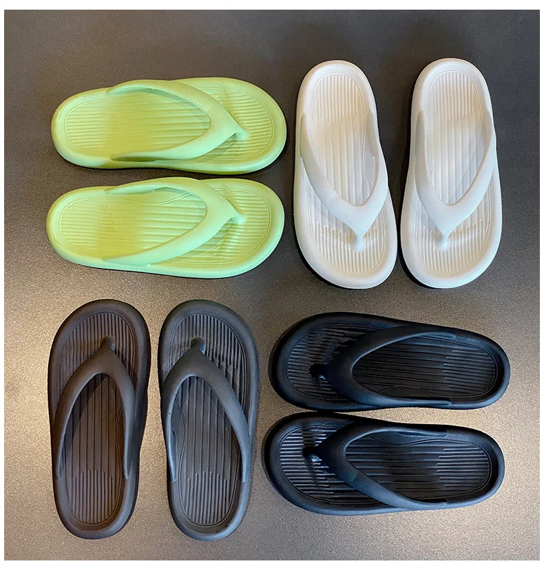 Evshine Damen-Sommer-Flip-Flops, Outdoor-Mode, rutschfeste Strand-Hausschuhe, bequem, weicher Boden, Damen-Sandalen, Haus-Badezimmer-Rutschen – Detail 2